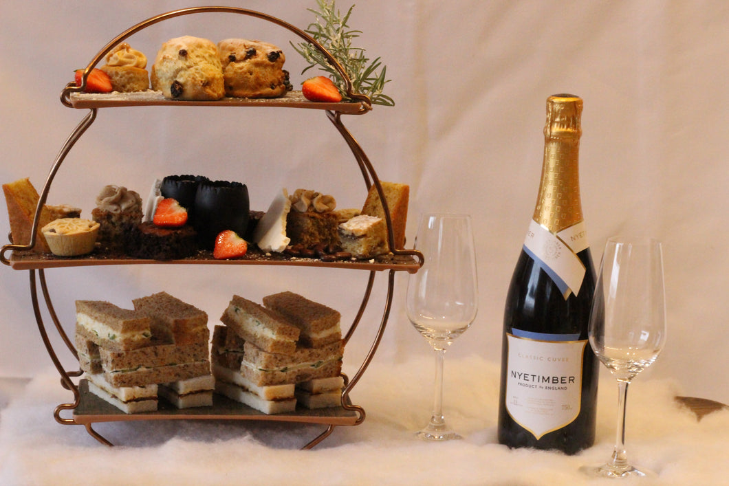 Afternoon tea for two with bottle Of Nyetimber English Classic Cuvee